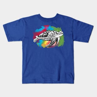 Rainbow Sea Buffalo Kids T-Shirt